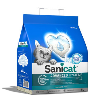Sanicat Ultra Advanced Hygiene Ультрапоглинаючий гіпоалергенний мінеральний наповнювач для котів без пилу та запаху
