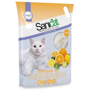 Sanicat Diamonds Citric Силікагелевий поглинаючий наповнювач для котів з ароматом цитрусів Sanicat Diamonds Citric Силікагелевий поглинаючий наповнювач для котів з ароматом цитрусів