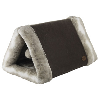 Nobby Nenga Den Антискользящая меховая лежанка-норка с игрушкой для котов