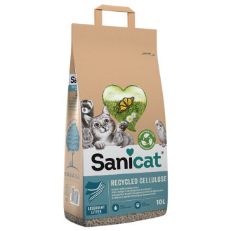 Sanicat Recycled Cellulose Absorbent Целюлозний розчинний поглинаючий наповнювач без пилу для котів