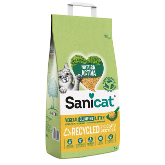 Sanicat Natura Activa Recycled Clumping Кукурудзяний комкуючий біорозкладний наповнювач без пилу для котів