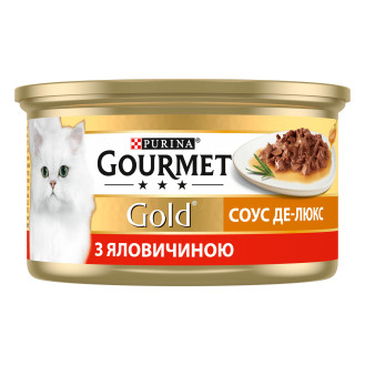 Purina Gourmet Gold Sauce De Luxe Beef Консерва для котов Говядина в Соусе Де-Люкс