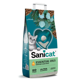 Sanicat Essential Oils Ultra Clumping Cedar & Eucalyptus Ультракомкующийся наполнитель для котов с эфирным маслом кедра и эвкалипта