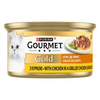 Purina Gourmet Gold Sauce De Luxe Chicken Консерва для котов Курица в Соусе Де-Люкс