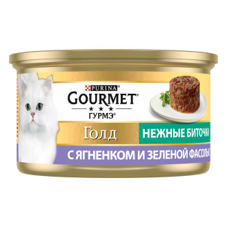 Purina Gourmet Gold Tender Bits Lamb & Green Beans Консерва для котов Нежные Биточки с Ягненком и Зеленой Фасолью