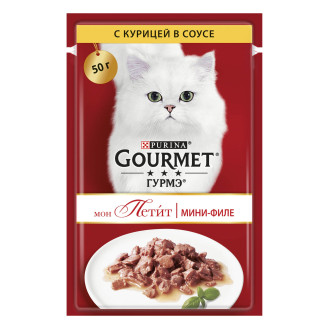 Purina Gourmet Mon Petit Chicken in Gravy Влажный корм для кошек Мини-филе с Курицей в соусе