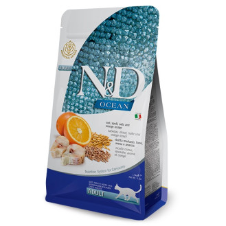 Farmina N&D AG Ocean Adult Cod & Orange Сухой корм для котов с Треской, Апельсином и Злаками