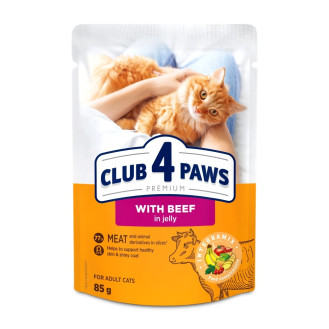 Club 4 Paws Premium Beef in Jelly Вологий корм для дорослих котів Яловичина у желе