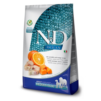 Farmina N&D Ocean Medium & Maxi Adult Cod & Orange Беззерновой сухой корм для собак с Треской и Апельсином
