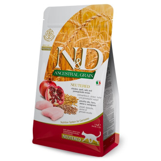 Farmina N&D AG Neutered Chicken & Pomegranate Сухой корм для стерилизованных кошек с Курицей, Гранатом и Злаками