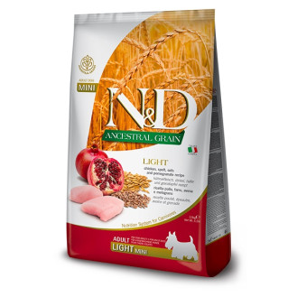 Farmina N&D AG Mini Light Adult Chicken & Pomegranate Сухой корм для мини собак склонных к полноте с Курицей и Гранатом