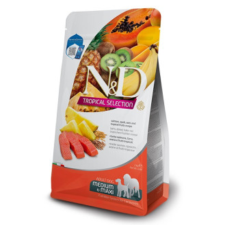 Farmina N&D AG Tropical Selection Medium & Maxi Adult Salmon Сухой корм для собак с Лососем, Злаками и Фруктами