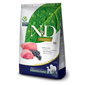 Farmina N&D Prime Medium & Maxi Adult Lamb & Blueberry Беззерновой сухой корм для собак с Ягненком и Черникой 