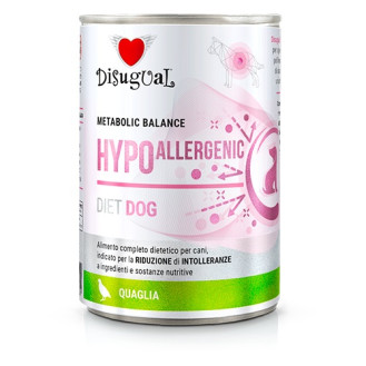 Disugual Metabolic Balance Diet Dog Hypoallergenic Quail Вологий лікувальний корм для собак при алергії Паштет з Перепілки