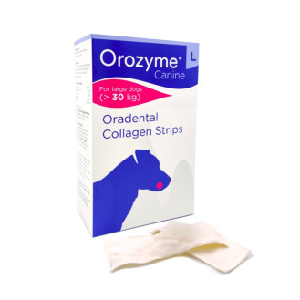 Orozyme Oradental Collagen Strips L Жевательные полоски для ухода за зубами крупных собак весом более 30 кг