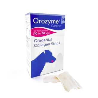 Orozyme Oradental Collagen Strips M Жевательные полоски для ухода за зубами средних собак весом 10-30 кг