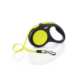 Flexi Neon S Tape стрічка 5 m Неоновый поводок-рулетка для собак маленьких пород весом до 15 кг