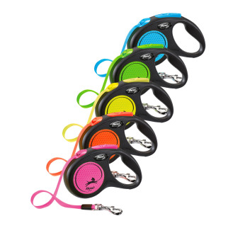 Flexi New Neon S Tape лента 5 m Поводок-рулетка для собак маленьких пород весом до 15 кг 