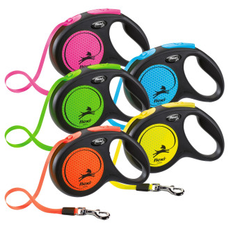 Flexi New Neon M Tape лента 5 m Поводок-рулетка для собак средних пород весом до 25 кг 