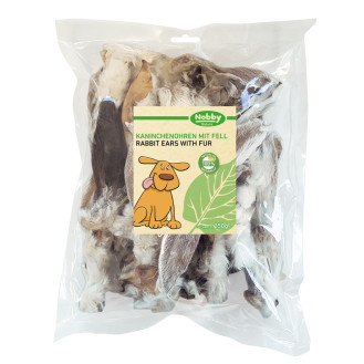 Nobby Natural Rabbit Ears With Fur Натуральні ласощі для собак Вуха Кролика з Хутром