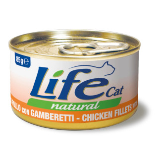 Life Cat Natural Chicken Fillets & Shrimps Консерва для кошек Куриное филе с Креветками