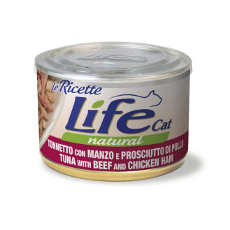 Life Cat Natural Tuna, Beef & Chicken Ham Консерва для кошек Тунец с Говядиной и Куриной Ветчиной