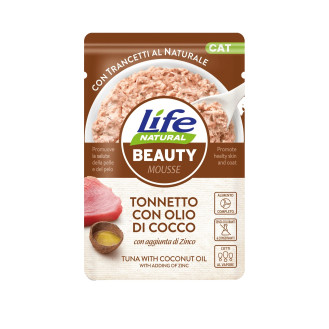 Life Cat Natural Beauty Tuna & Coconut Oil Влажный корм для здоровой шерсти котов Тунец с Кокосовым маслом
