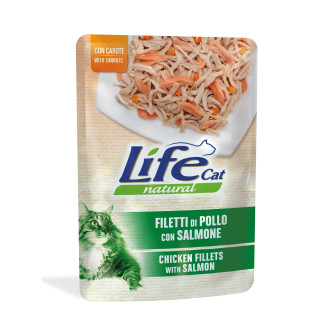 Life Cat Natural Chicken Fillets & Salmon Влажный корм для кошек Куриное филе с Лососем