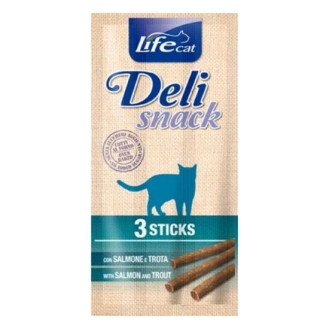 Life Cat Delisnack Sticks Salmon & Trout Лакомства для кошек Палочки с Лососем и Форелью