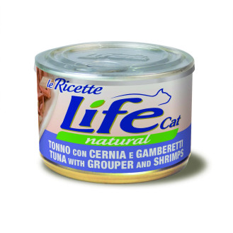 Life Cat Natural Tuna, Grouper & Shrimps Консерва для котов Тунец с Окунем и Креветками