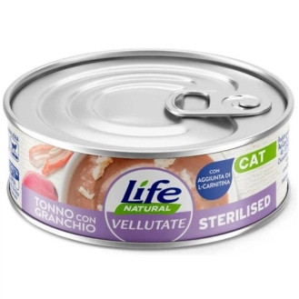 Life Cat Natural Vellutate Sterilised Tuna & Crab Консерва для стерилизованных кошек Тунец с Крабом