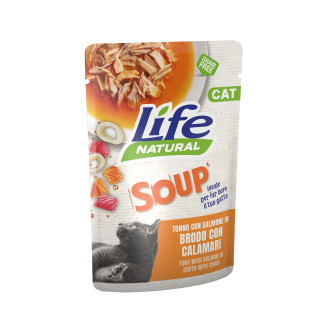 Life Cat Natural Soup Tuna & Salmon Суп для котов с Тунцом и Лососем в бульоне с кальмарами