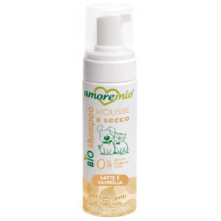 Amoremio Green Dry BIO Shampoo Milk & Vanilla Сухой шампунь для собак и котов без спирта и SLES Молоко и Ваниль
