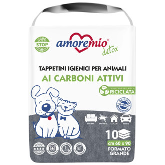 Amoremio Charcoal Dog Training Pads Впитывающие угольные пеленки для собак на липучках 60 х 90 см