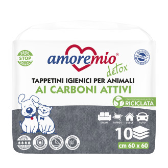 Amoremio Charcoal Dog Training Pads Впитывающие угольные пеленки для собак на липучках 60 х 60 см