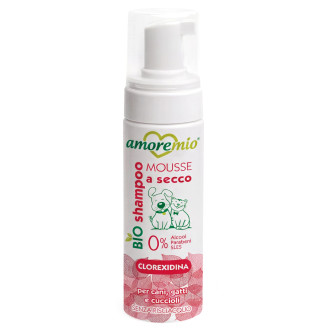 Amoremio Green Dry BIO Shampoo Chlorhexidine Сухий шампунь для собак та котів без спирту і SLES Хлоргексидин
