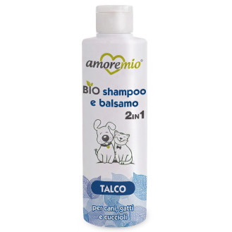 Amoremio Green BIO 2 in 1 Talc Шампунь-кондиціонер для собак та котів без спирту і SLES Тальк