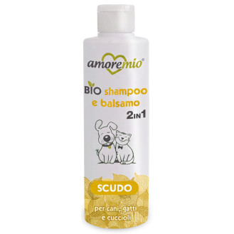 Amoremio Green BIO 2 in 1 Scudo Захисний шампунь-кондиціонер для собак та котів без спирту і SLES