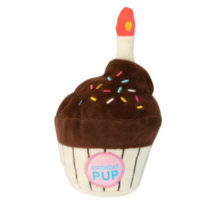 FuzzYard Plush Food Birthday Cupcake Мягкая игрушка для собак Праздничный Капкейк с пищалкой