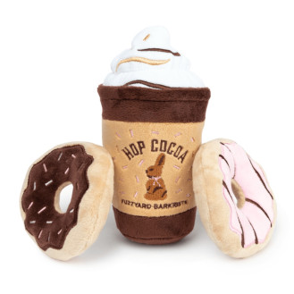 FuzzYard Plush Pascua 3PK Hop Cocoa + Donuts Мягкая игрушка для собак Напиток и Два Пончика с пищалкой